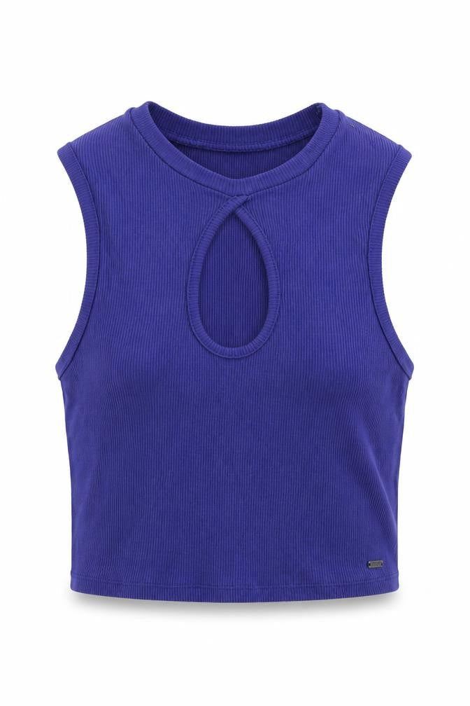 Pull & Bear Teens Blue Cropped Tank, Medium, Sleeveless