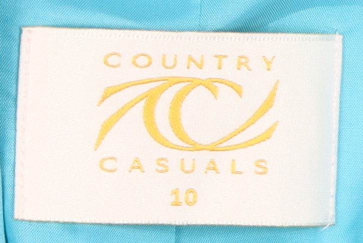Country Casuals Women's Blue Silk Blazer Size 10