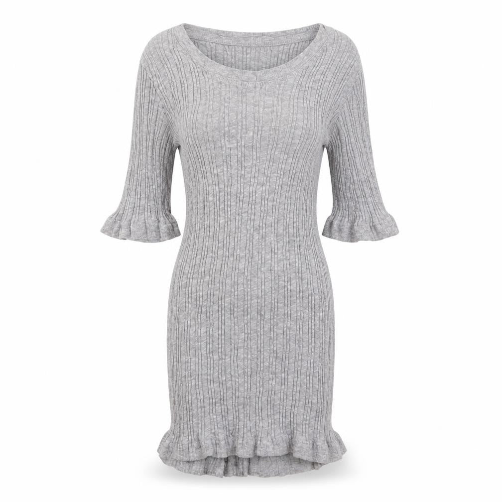 Brave Soul Women's Grey Ribbed Knit Tunic, M