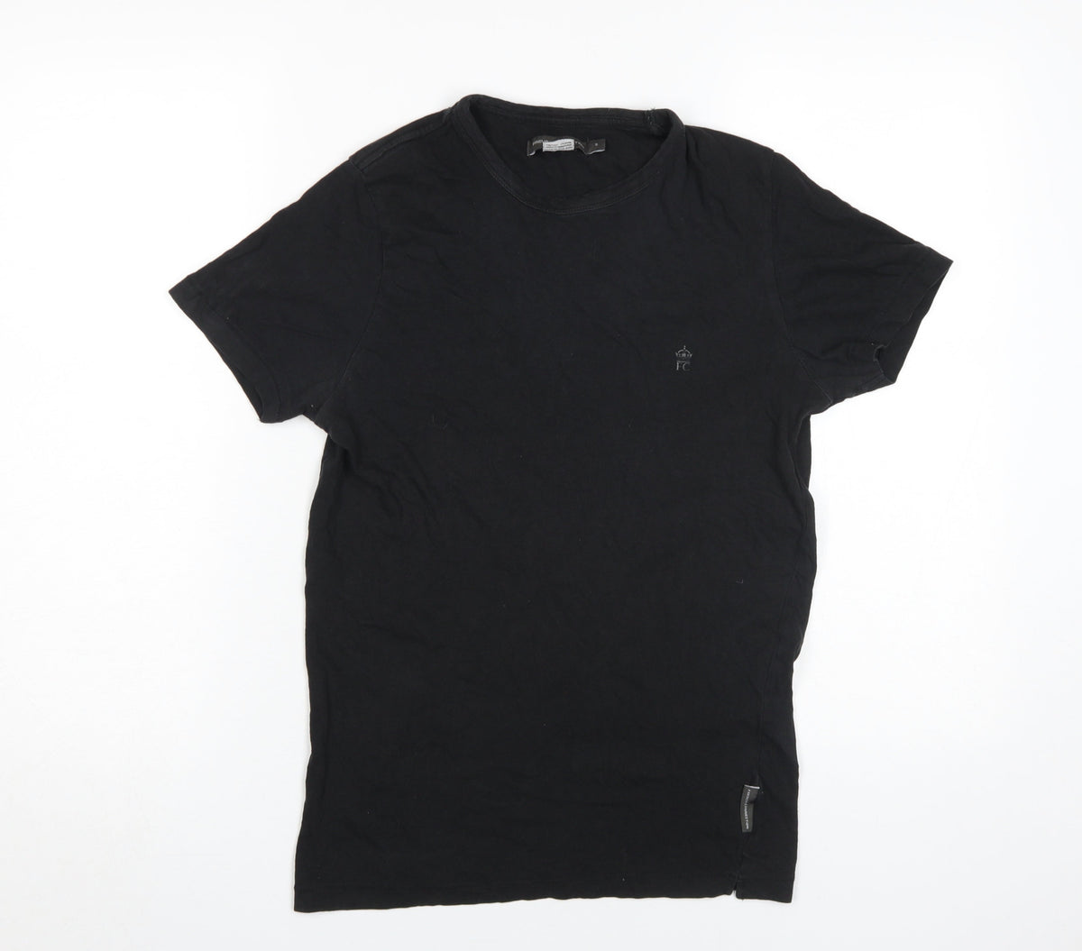 Additional front view of French Connection Black Cotton Men's T-Shirt, size S