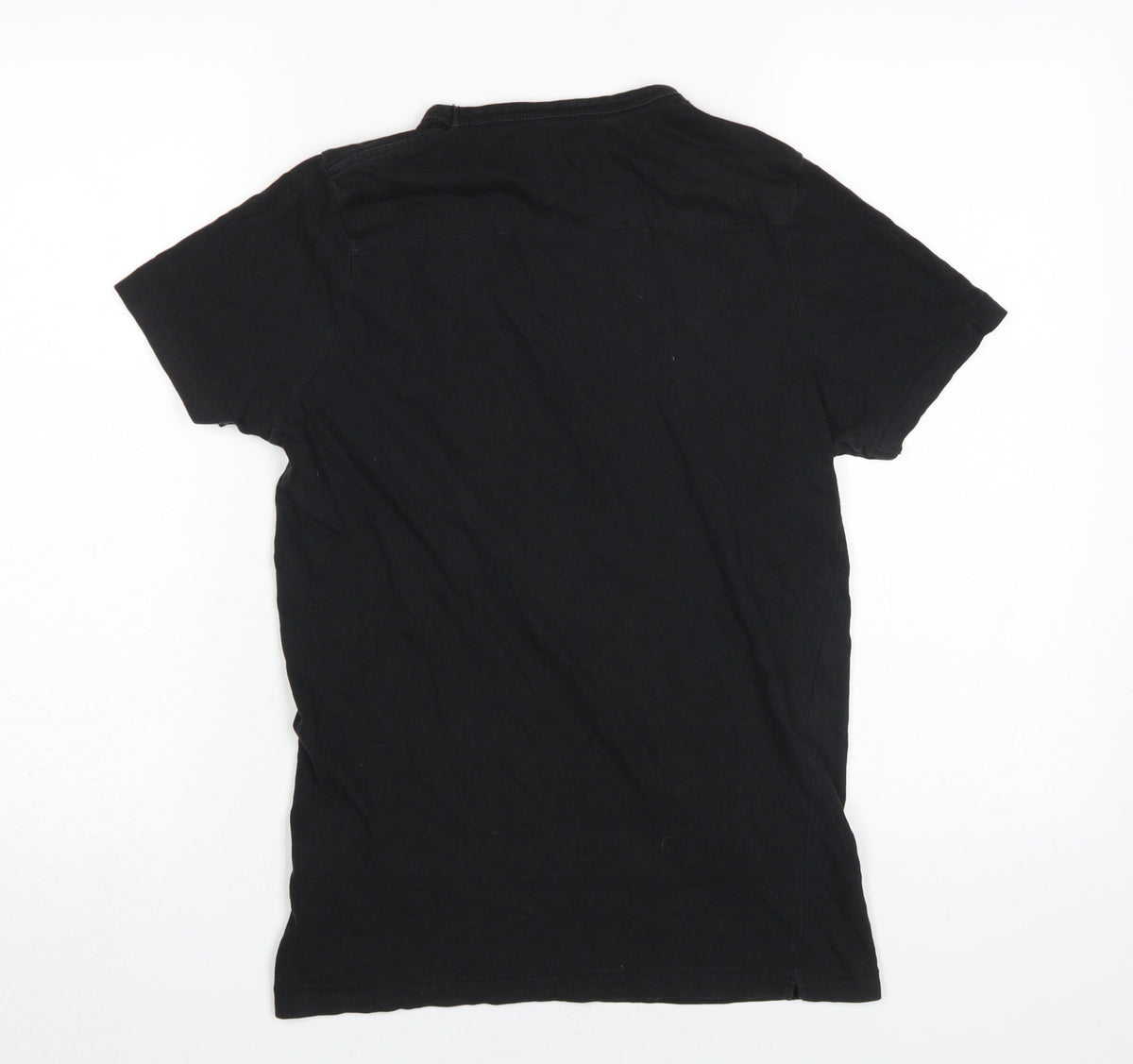 Back view of French Connection Black Cotton Men's T-Shirt, size S