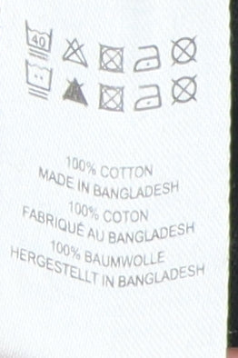 Brand and care label for French Connection Black Cotton Men's T-Shirt, size S