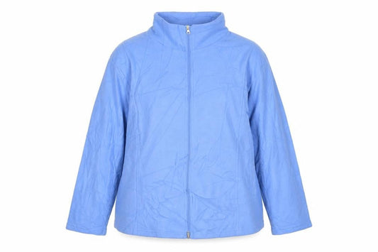Front view of Anne De Lancay Blue Women's 2XL Fleece Jacket