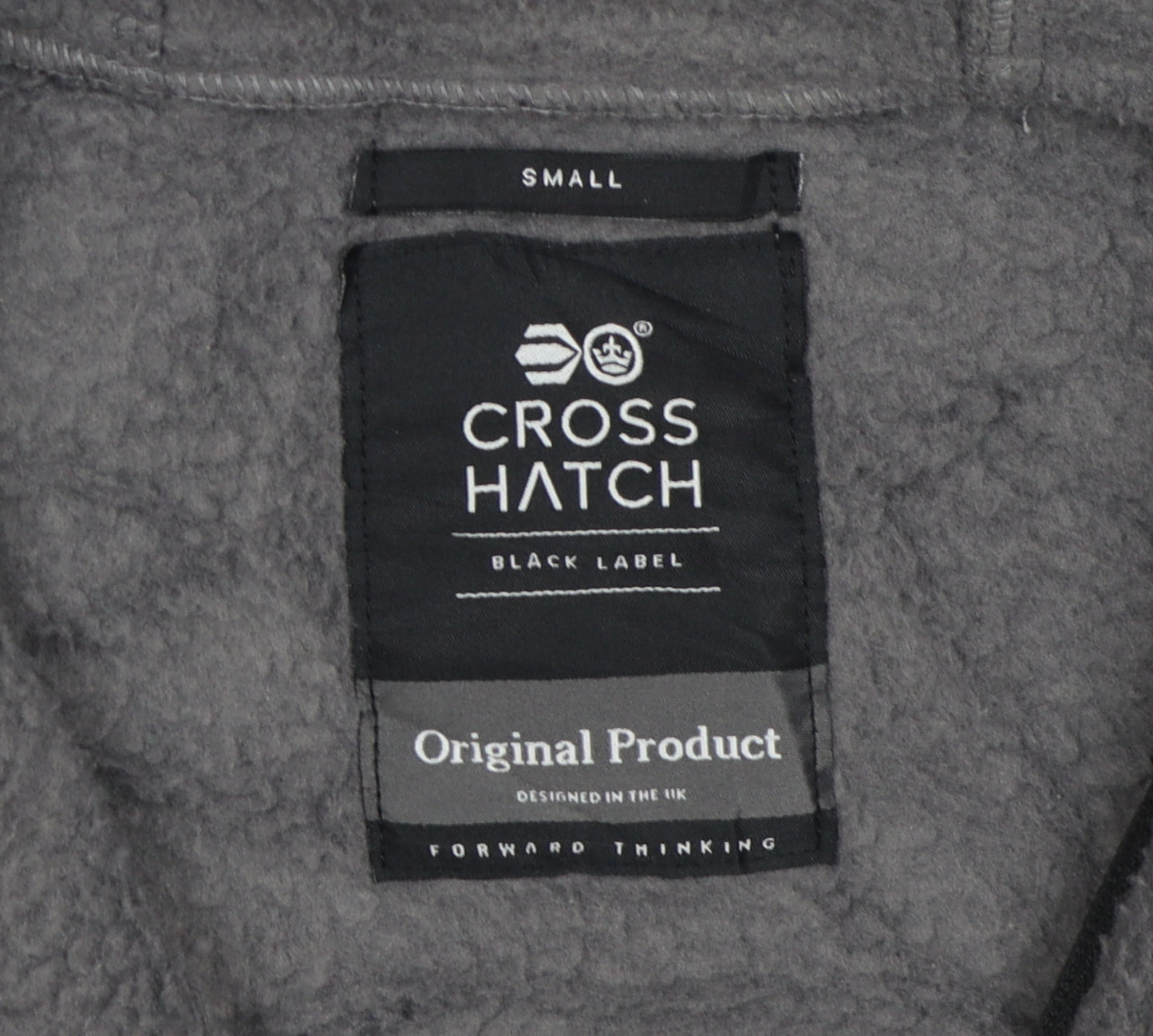 Crosshatch Men's Grey Hooded Fleece Jacket Small