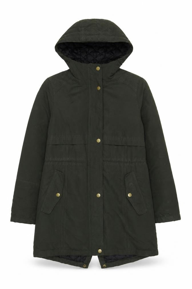 Avenue Women's Green Parka Coat Size 8 with Hood