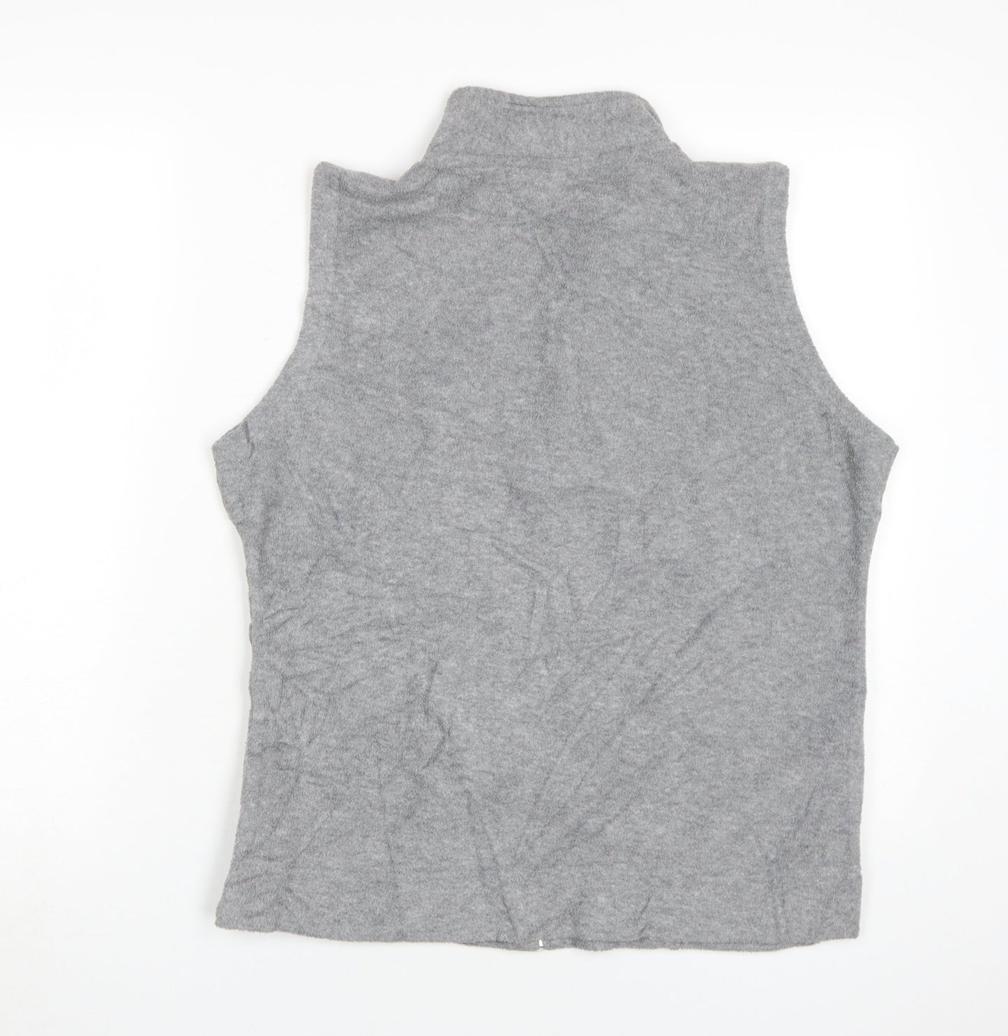 ISLE ESSENTIALS Grey Waistcoat, Women's M, Full Zip
