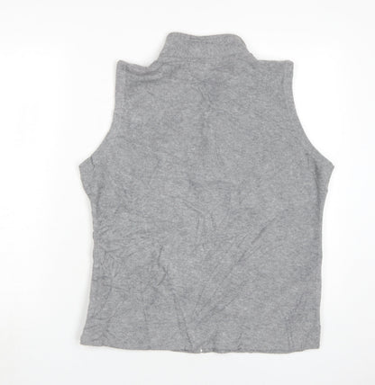 ISLE ESSENTIALS Grey Waistcoat, Women's M, Full Zip