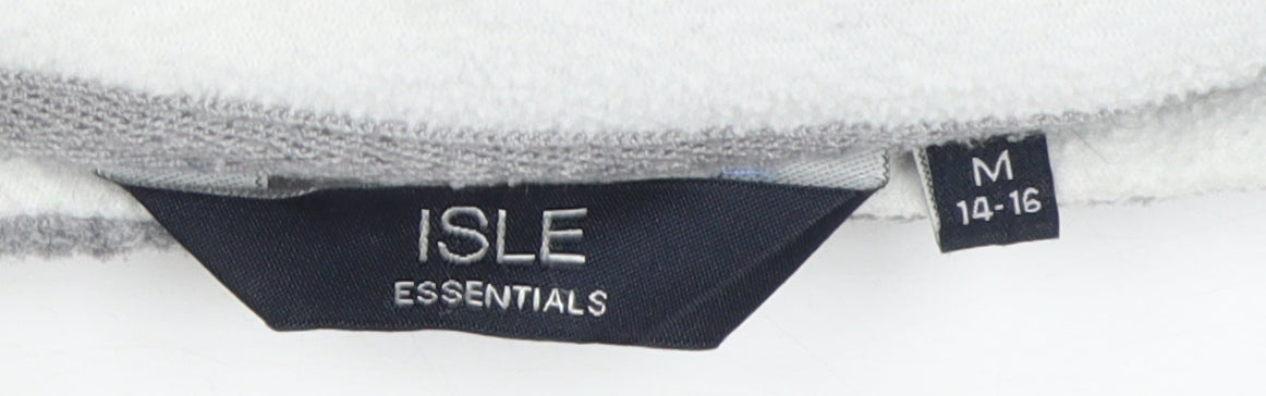 ISLE ESSENTIALS Grey Waistcoat, Women's M, Full Zip