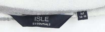 ISLE ESSENTIALS Grey Waistcoat, Women's M, Full Zip