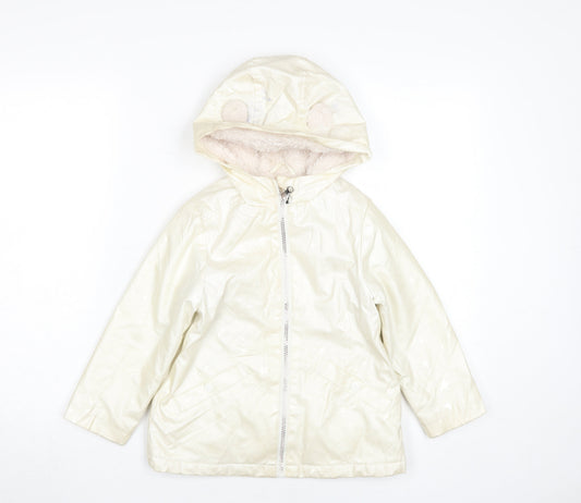 Marks and Spencer Girls Ivory Puffer Jacket 5-6Y