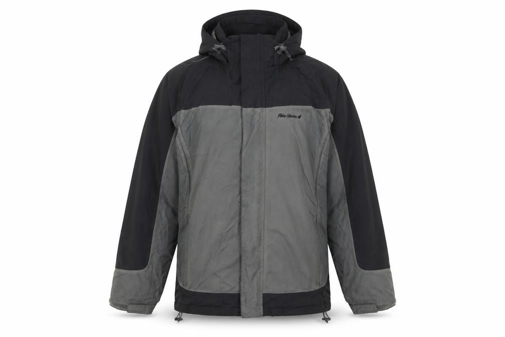 Peter Storm Men's Black Grey Hooded Rain Coat S