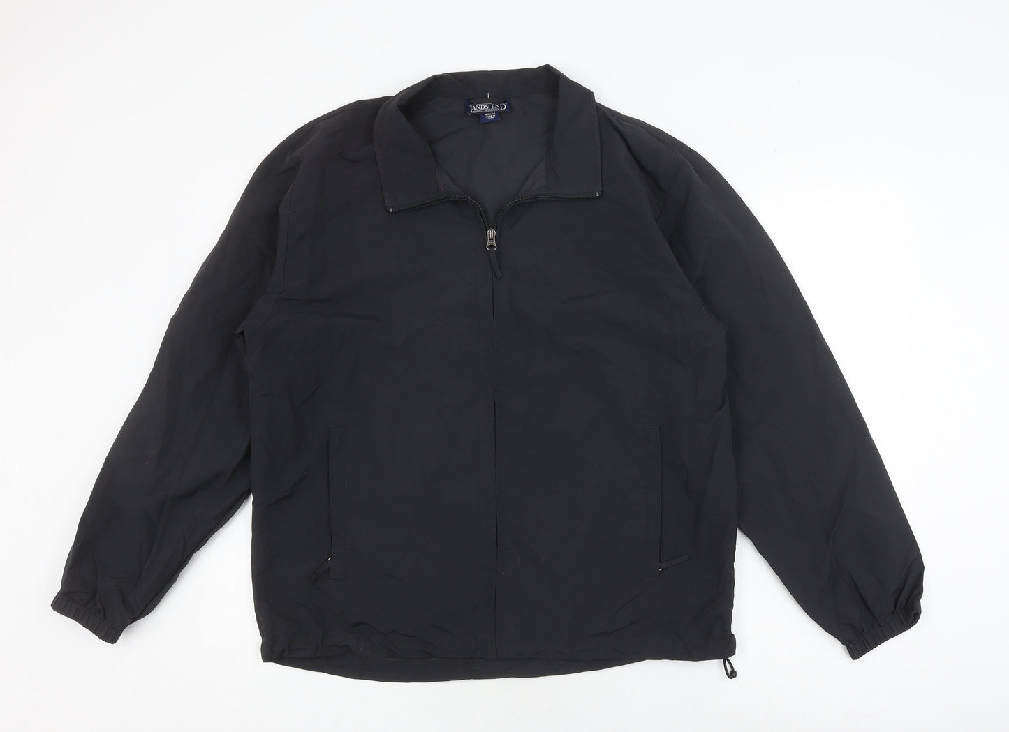 Lands' End Men's Black Windbreaker Jacket M