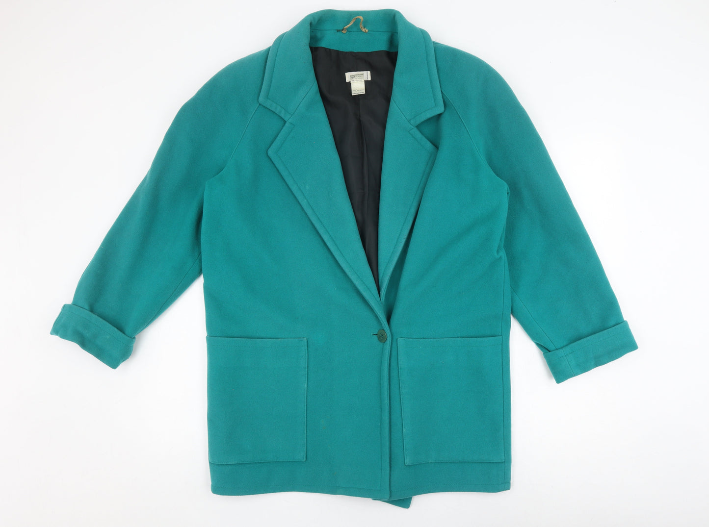 Rodier Women's Green Wool Cashmere Mid-Length Coat