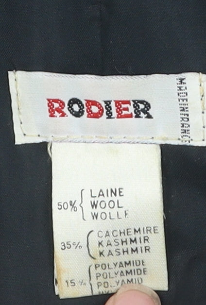 Rodier Women's Green Wool Cashmere Mid-Length Coat