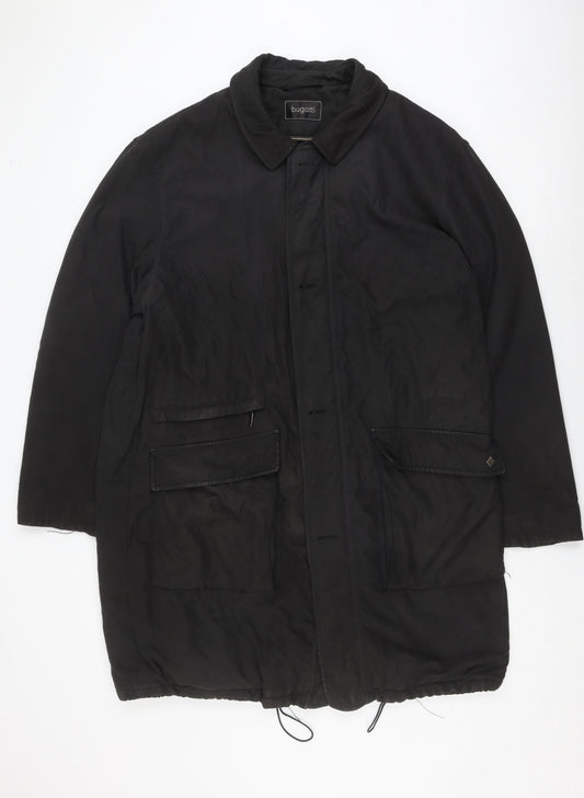 Bugatti Unisex Black Mid-Length Overcoat, Size 18