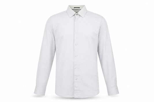 Ted Baker Men's White Geometric Long Sleeve Shirt M