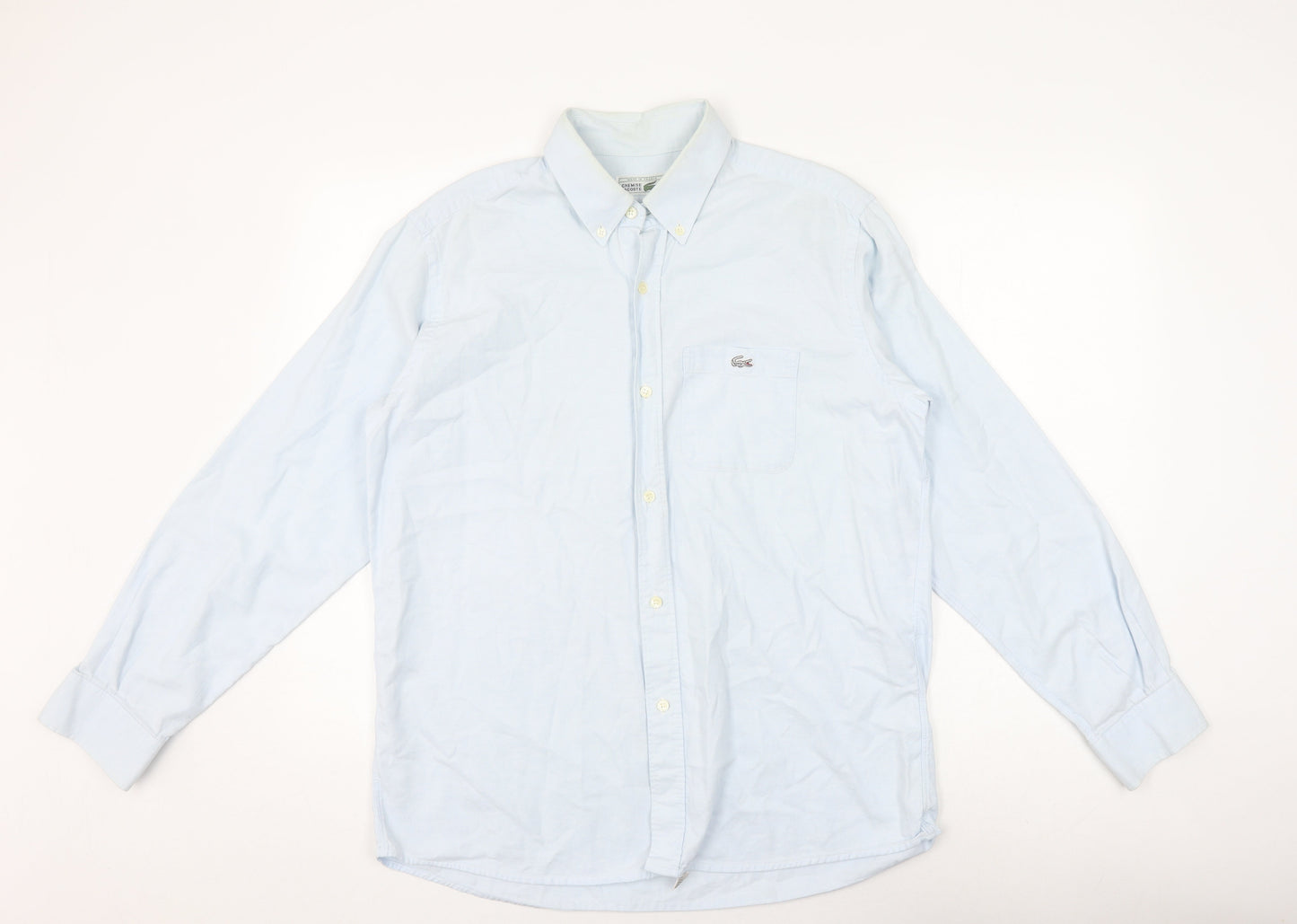 Lacoste Men's Blue Long Sleeve Button-Up Shirt