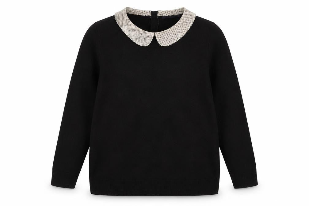 Marks & Spencer Women's Black Collared Pullover, Size 12