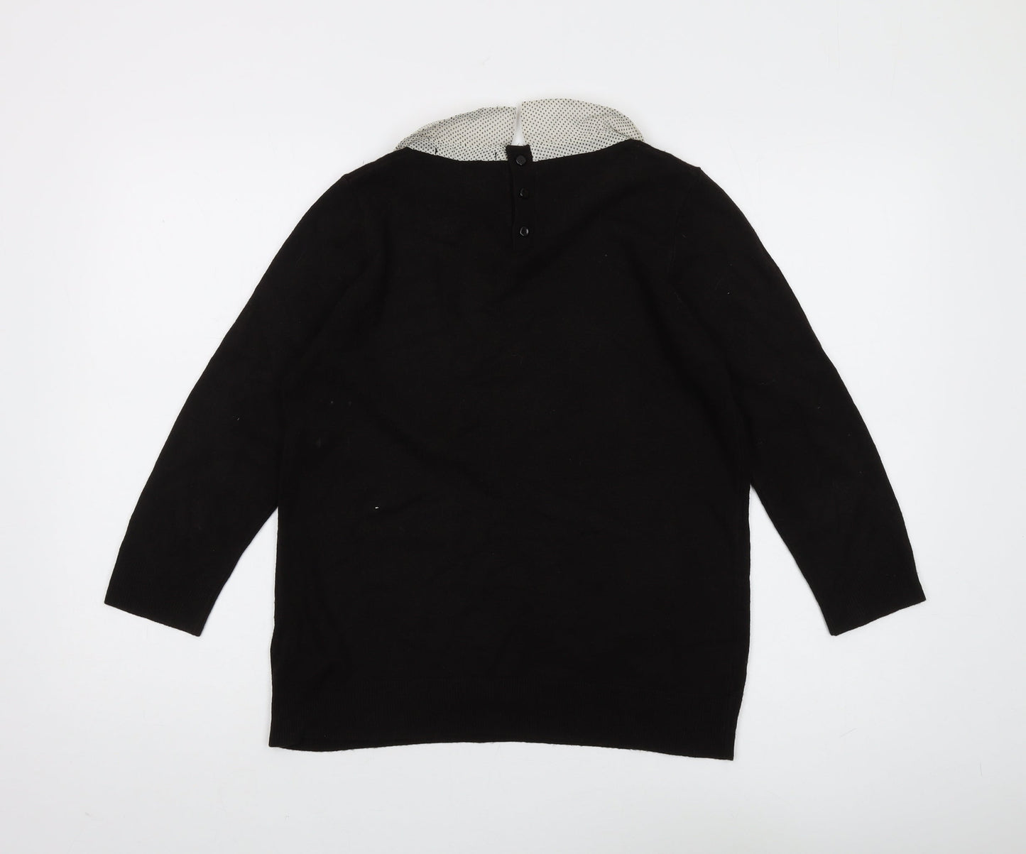 Marks and Spencer Women's Black Collared Pullover, Size 12