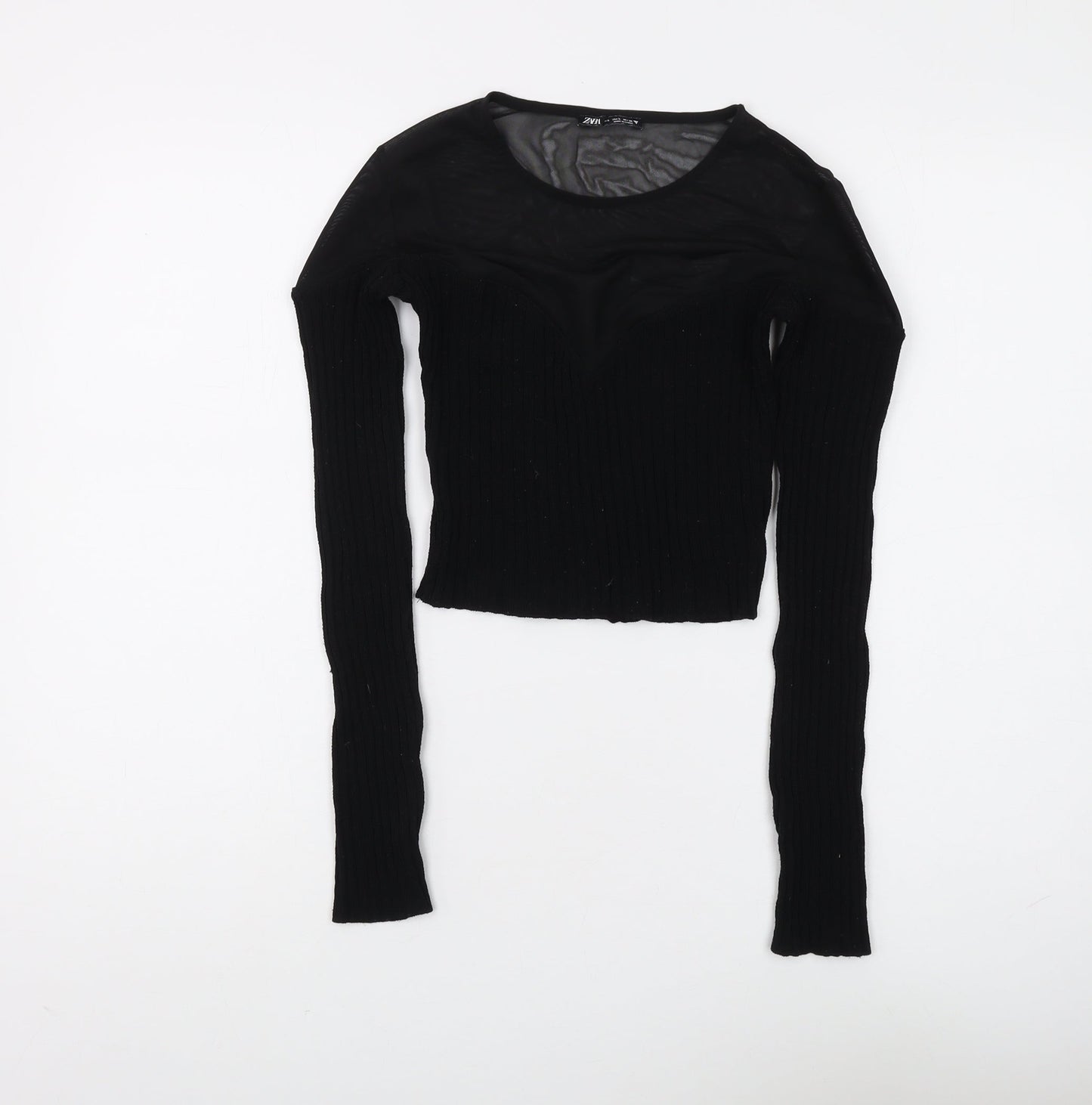 Zara Women's Black Slim Pullover Jumper Size S