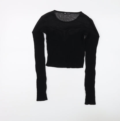 Zara Women's Black Slim Pullover Jumper Size S