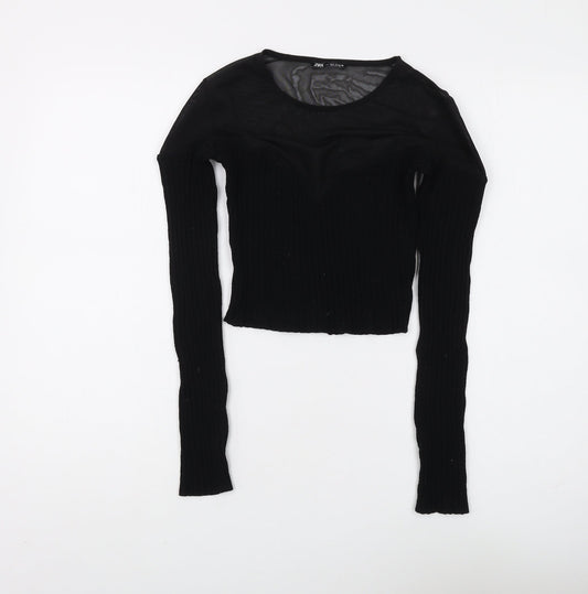 Zara Women's Black Slim Pullover Jumper Size S