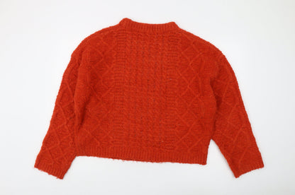 Topshop Women's Red Crew Neck Pullover Jumper - M