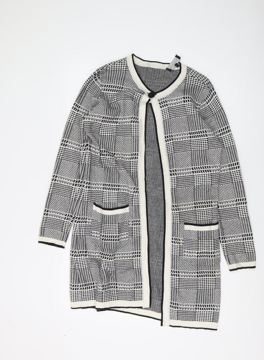 Viyella Women's Grey Check Cardigan - Size M