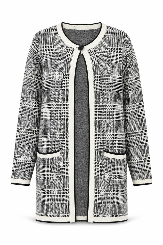 Viyella Women's Grey Check Cardigan - Size M