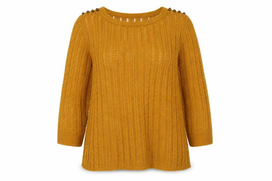 Next Women's Yellow Open-Knit Pullover Jumper