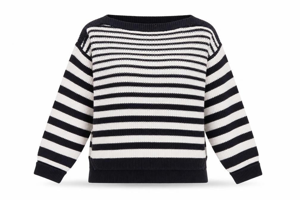 Marks & Spencer Women's Striped Boat Neck Jumper - Medium