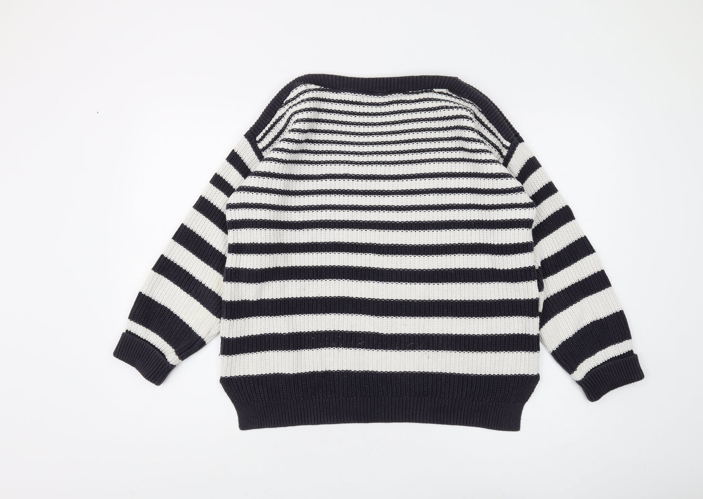 Marks and Spencer Women's Striped Boat Neck Jumper - Medium