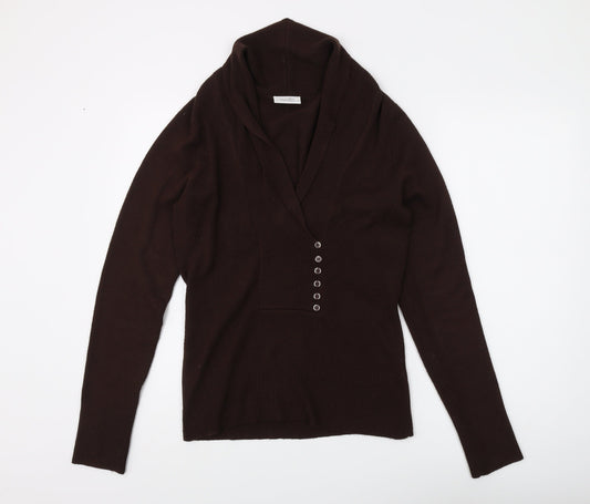 Wallis Women's Brown V-Neck Pullover Jumper, Size 10