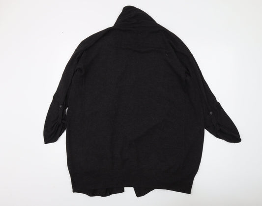 Topshop Women's Black Cardigan, Size 8, Relaxed Fit