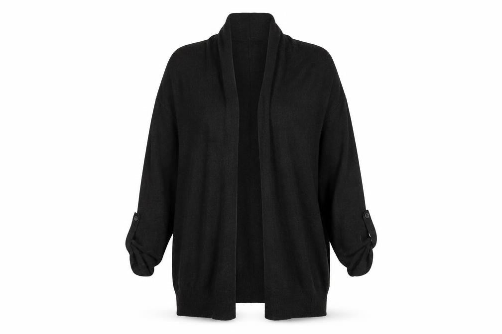 Topshop Women's Black Cardigan, Size 8, Relaxed Fit