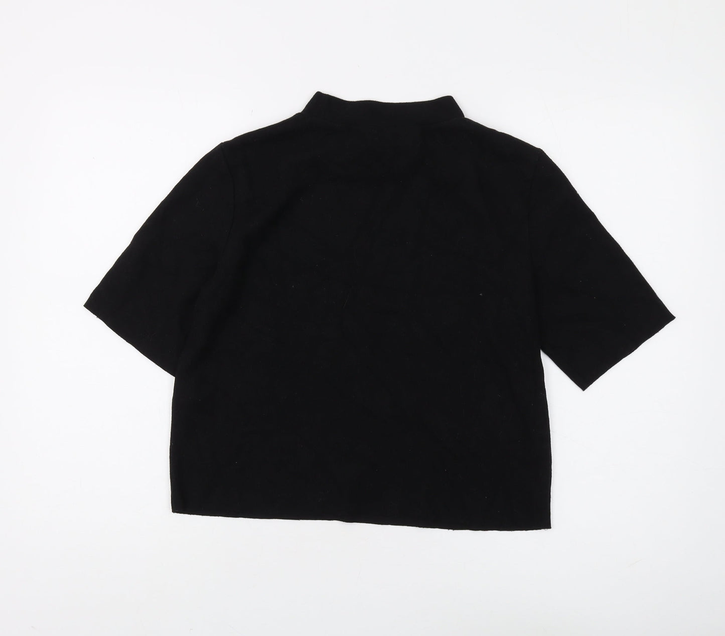 Pull&Bear Women's Black Mock Neck Jumper Size 12