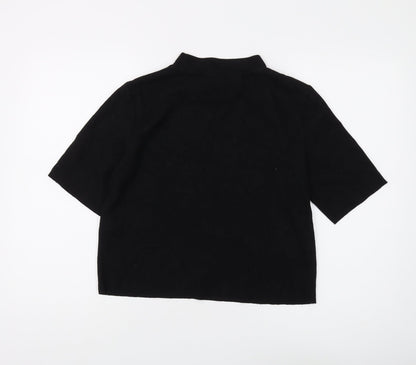 Pull&Bear Women's Black Mock Neck Jumper Size 12