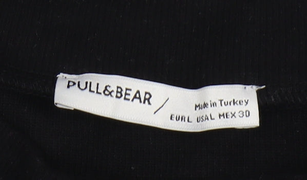 Pull&Bear Women's Black Mock Neck Jumper Size 12