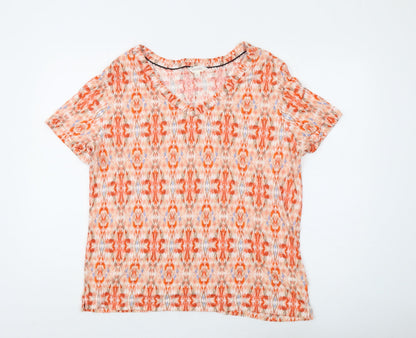 Marks & Spencer Women's Geometric V-Neck T-Shirt