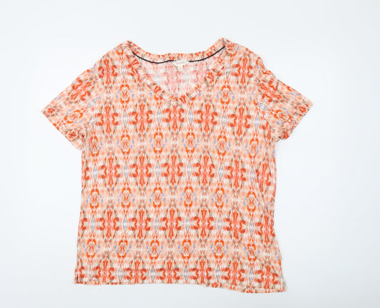 Marks and Spencer Women's Geometric V-Neck T-Shirt