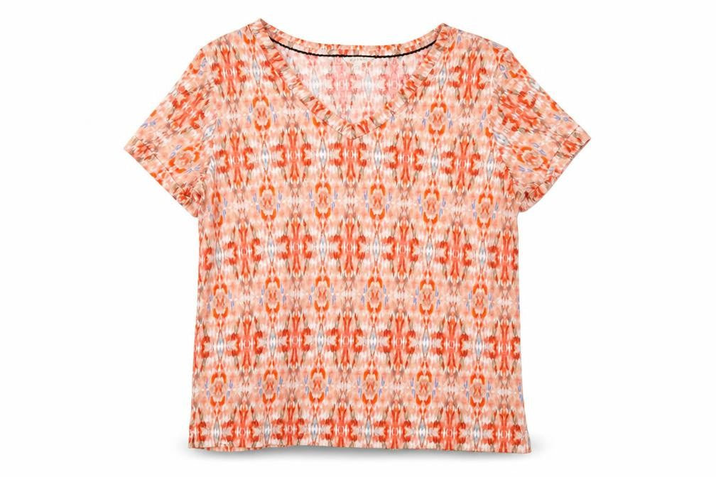 Marks & Spencer Women's Geometric V-Neck T-Shirt