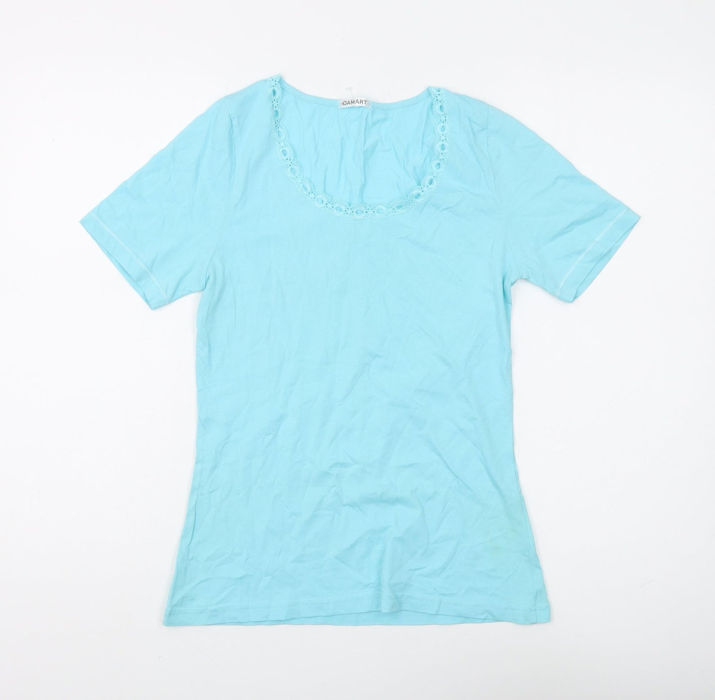 Damart Women's Blue Scoop Neck T-Shirt, Size S