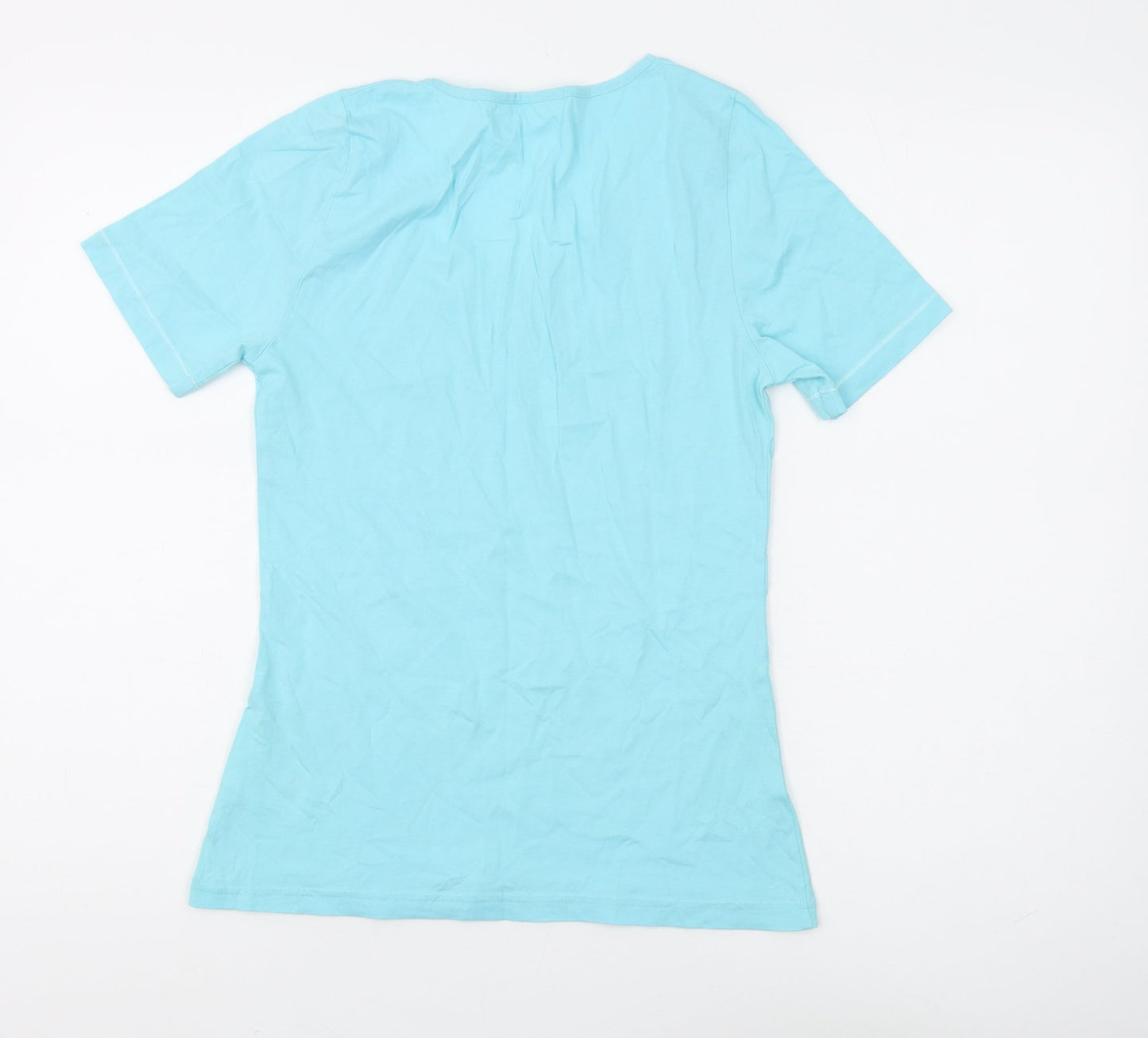 Damart Women's Blue Scoop Neck T-Shirt, Size S
