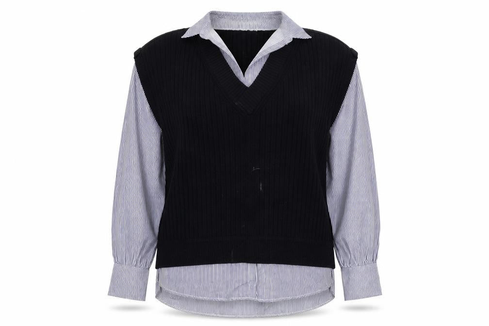 River Island Women's Black V-Neck Vest Jumper S