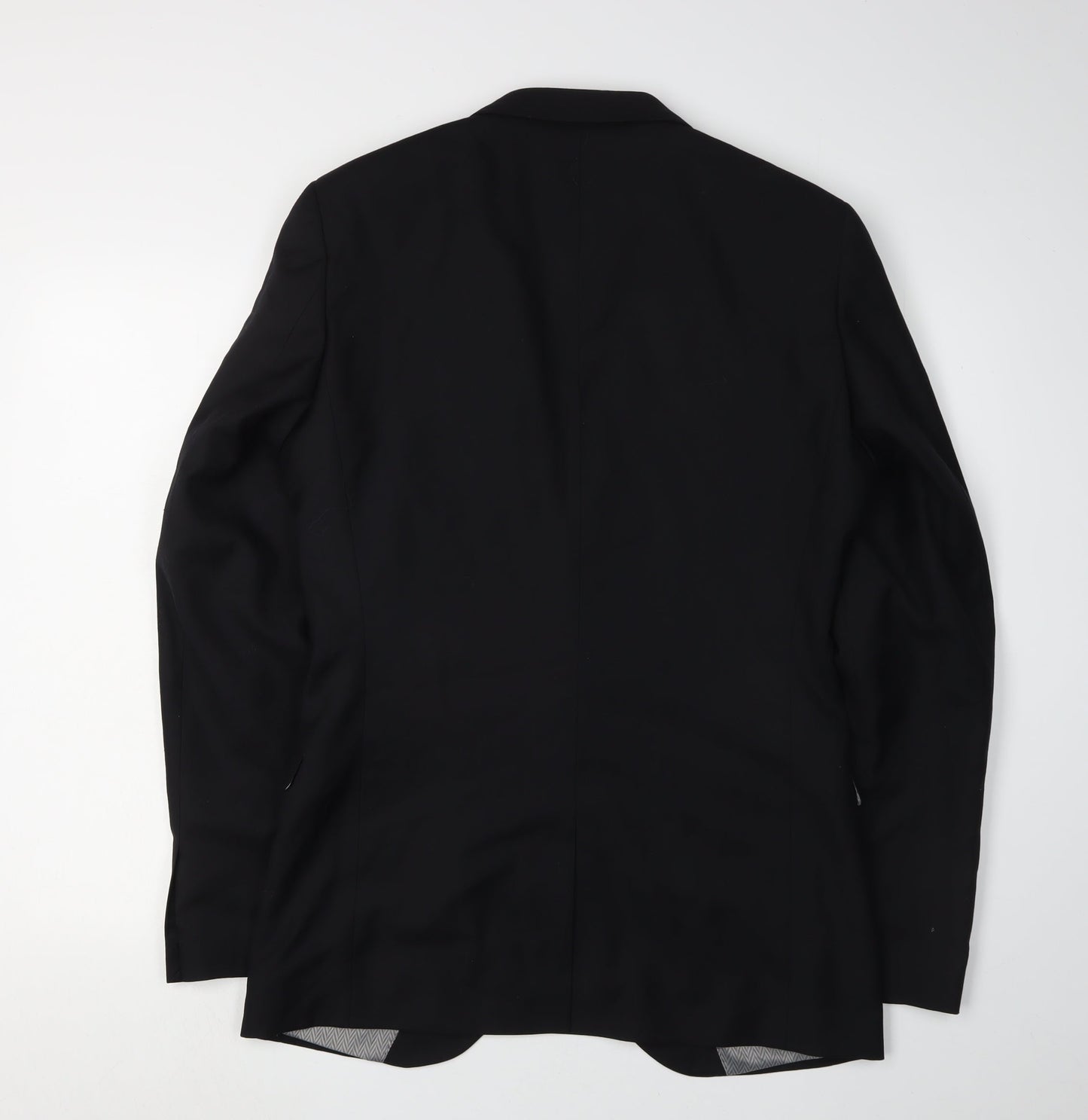 Next Men's Black Blazer, 38L, Wool Blend, Formal Wear