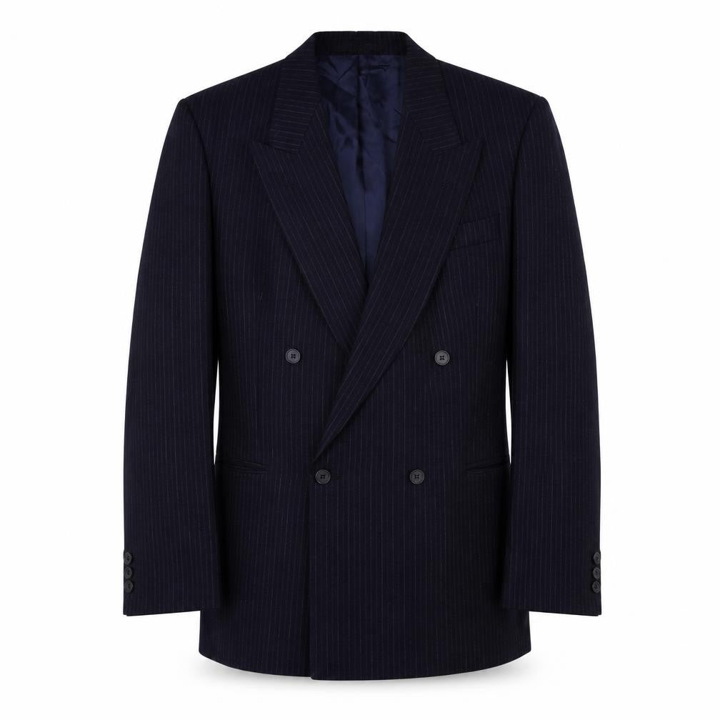 Sumrie Men's Black Striped Blazer, Size 42R, Wool-Blend