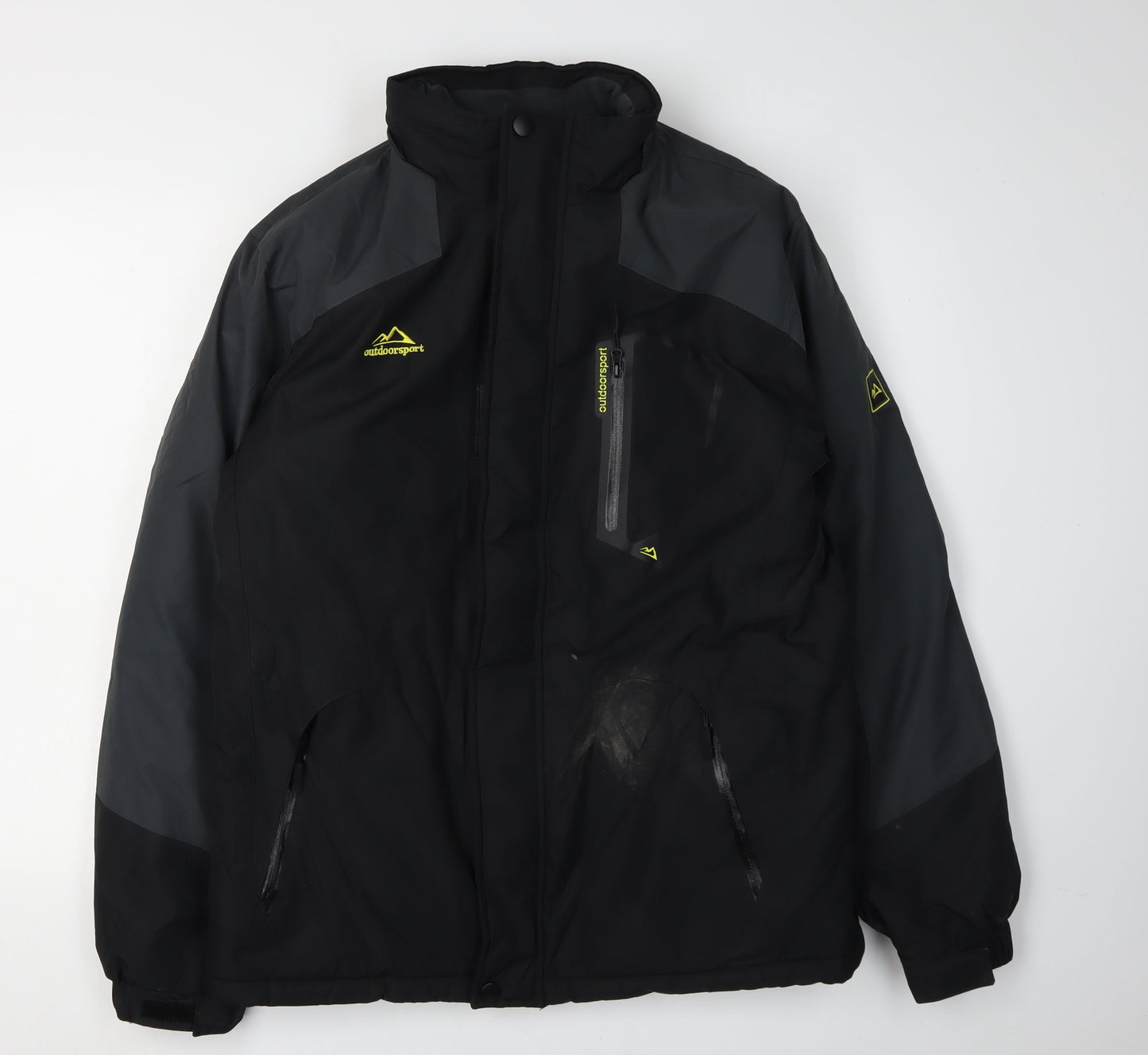 Outdoor Men's Black Windbreaker Jacket - Medium