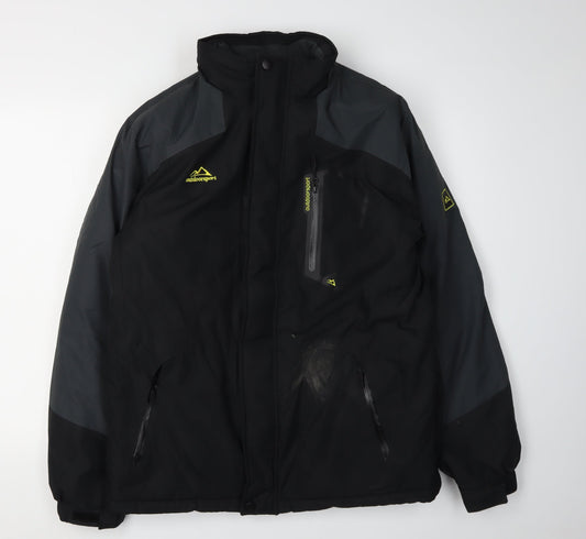 Outdoor Men's Black Windbreaker Jacket - Medium