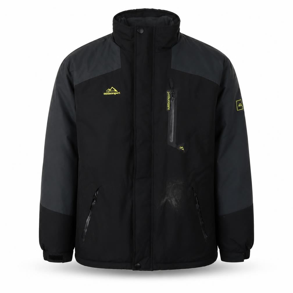 Outdoor Men's Black Windbreaker Jacket - Medium