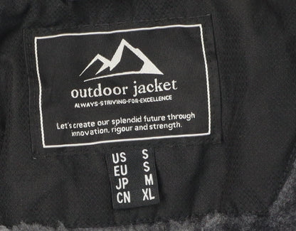 Outdoor Men's Black Windbreaker Jacket - Medium